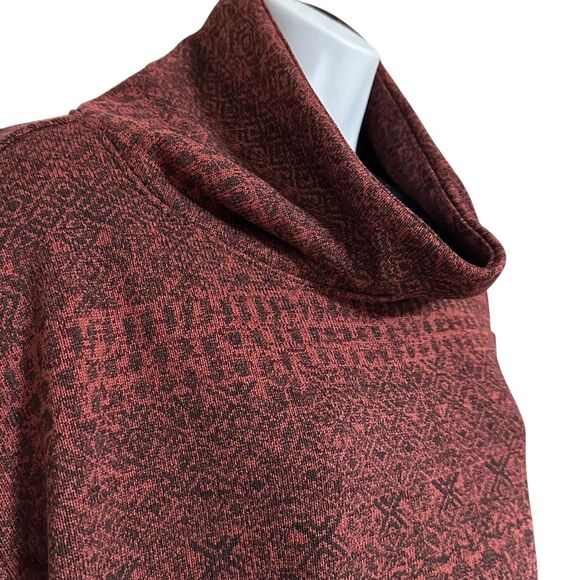 Columbia Drop Shoulder Cowl Neck Dark Red Sweatshirt Size XL - Picture 2 of 10